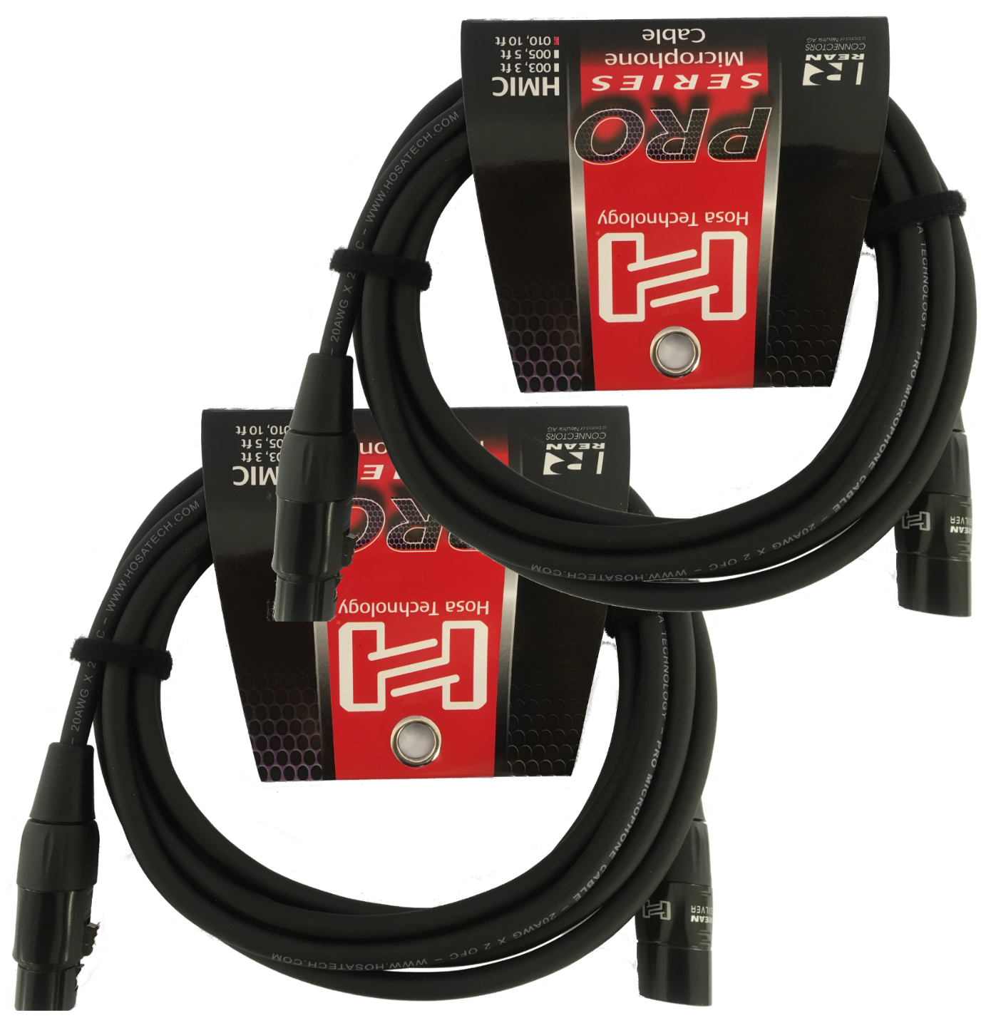 Hosa Pro 15 Feet Microphone Cable 2 Pack Neutrik REAN Connectors