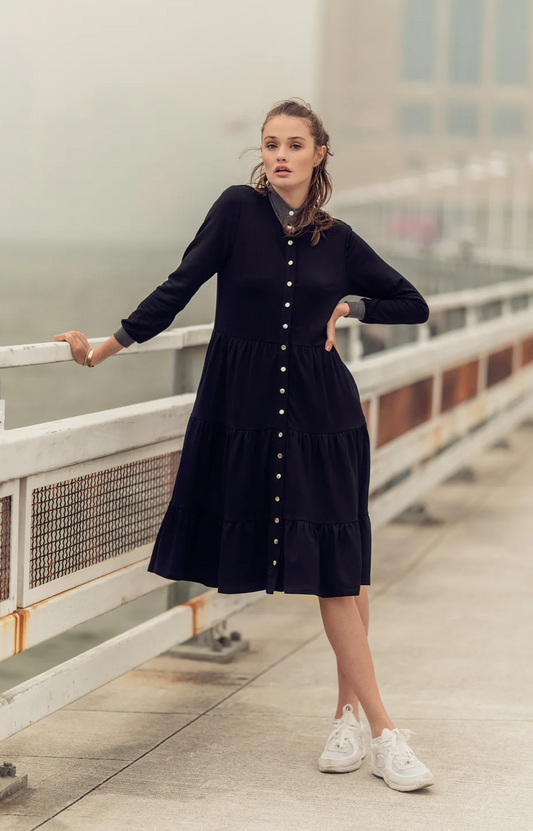 Keshi Oversized Swing Sweatshirt Dress French Terry