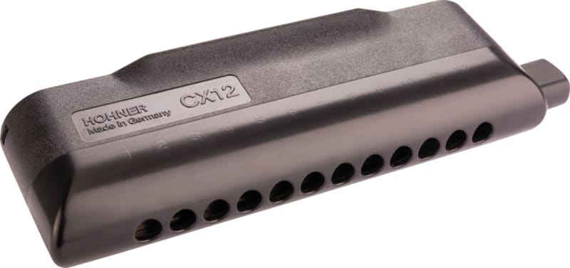 Hohner CX-12 Key of Bb Black Chromatic Harmonica Professional Series
