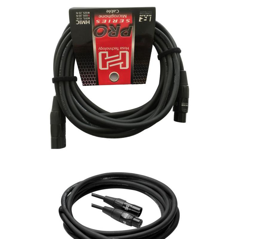 Hosa Pro REAN XLR3F to XLR3M Microphone Cable 25 Feet Black