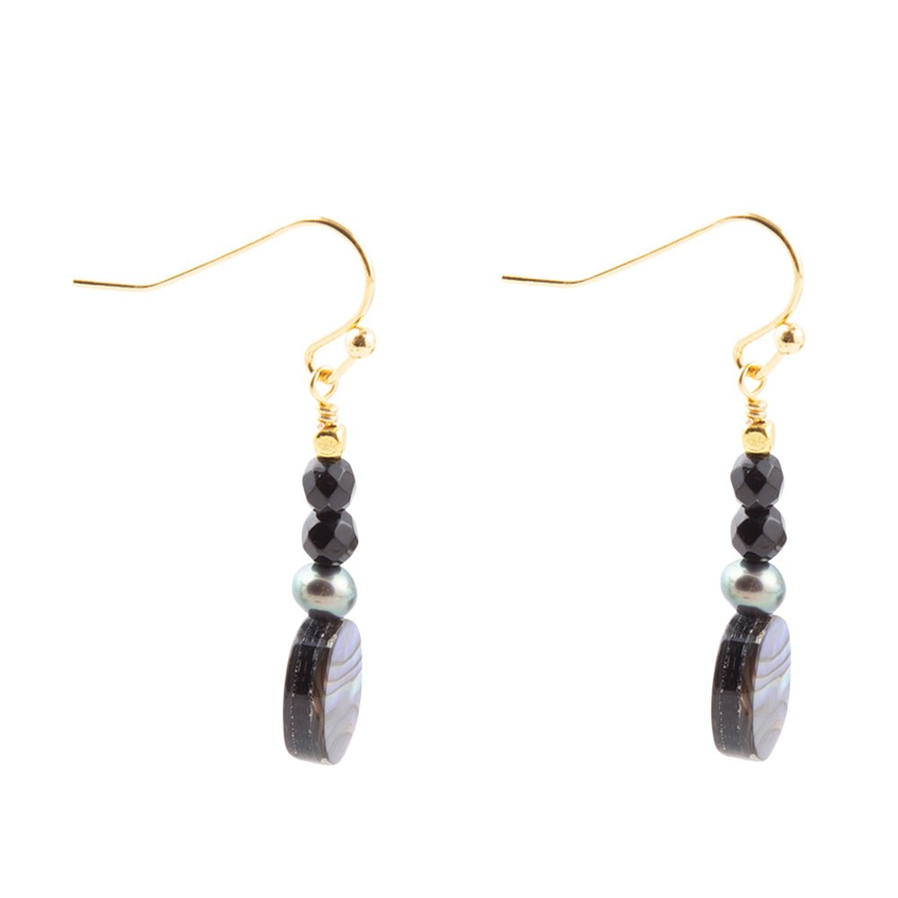 Xavier Abalone Onyx Earrings