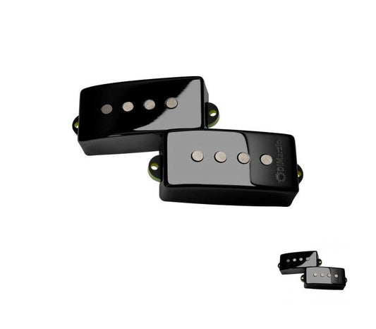Sixties P Bass Pickup Set Gloss Black Metal DiMarzio DP124