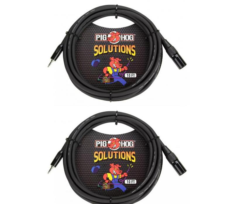 3.5MM TRS to Male XLR Cable 10FT PIG HOG PX-M35XM10
