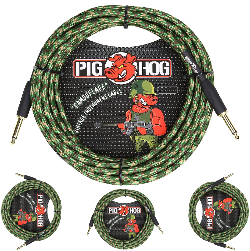Pig Hog Camouflage High Quality 20 Foot Instrument Cable
