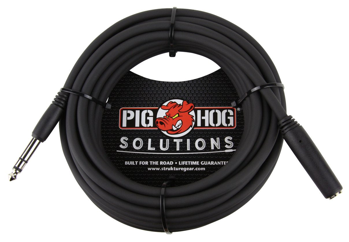 25ft Headphone Extension Cable 1/4' 2 Pack Pig Hog PHX14-25