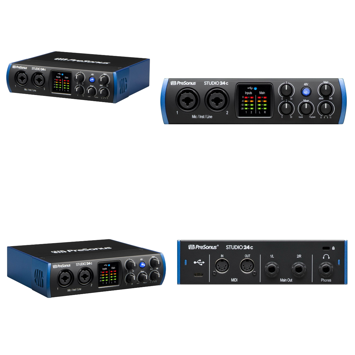 PreSonus Studio 24C USB-C 24-bit/192kHz Audio Interface with 2 Mic Inputs