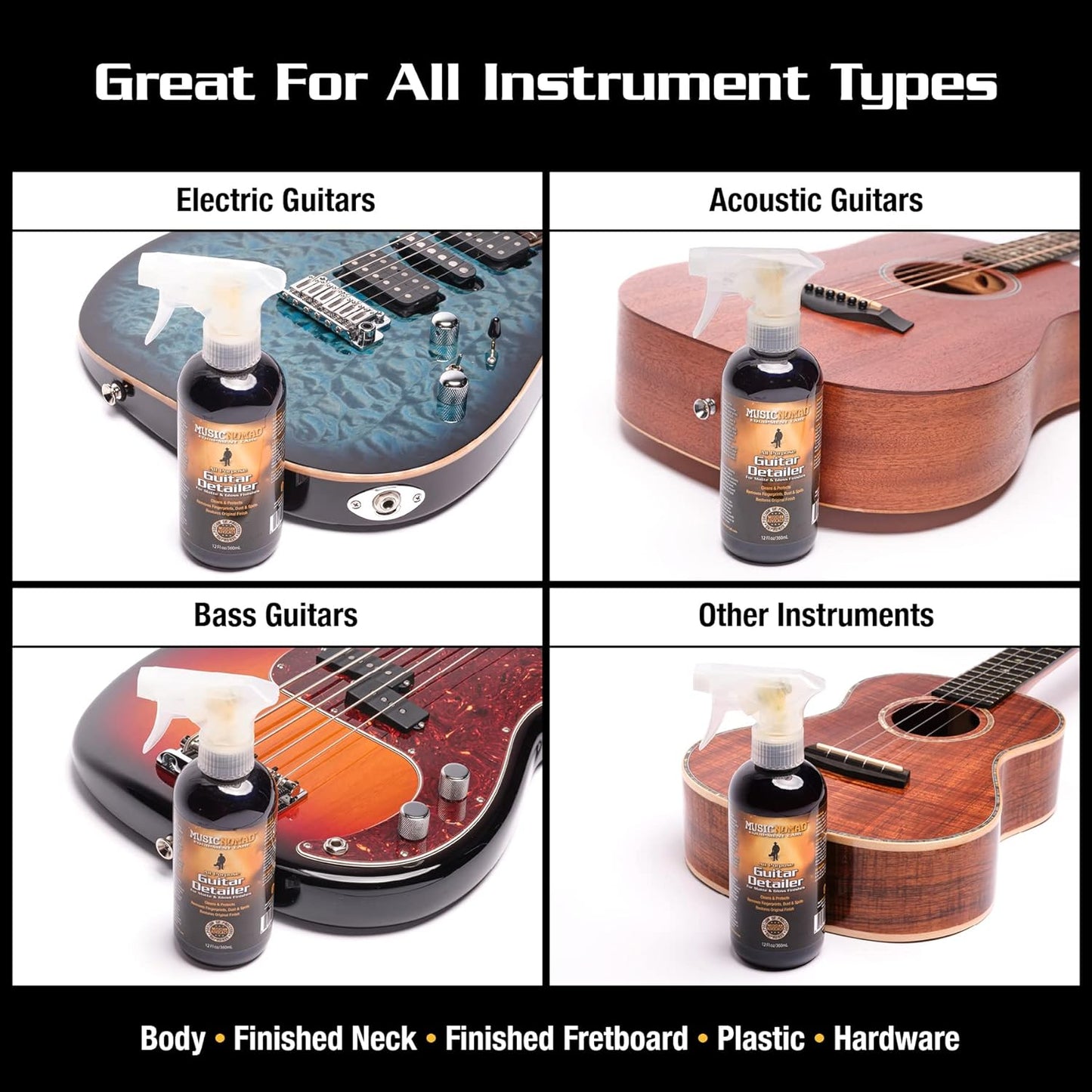 Premium Guitar Detailer Matte and Gloss Finish Cleaner Music Nomad MN152