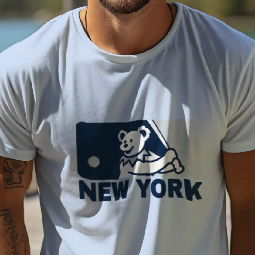 MLB Logo Dancing Bear New York Baseball Edition T-Shirt