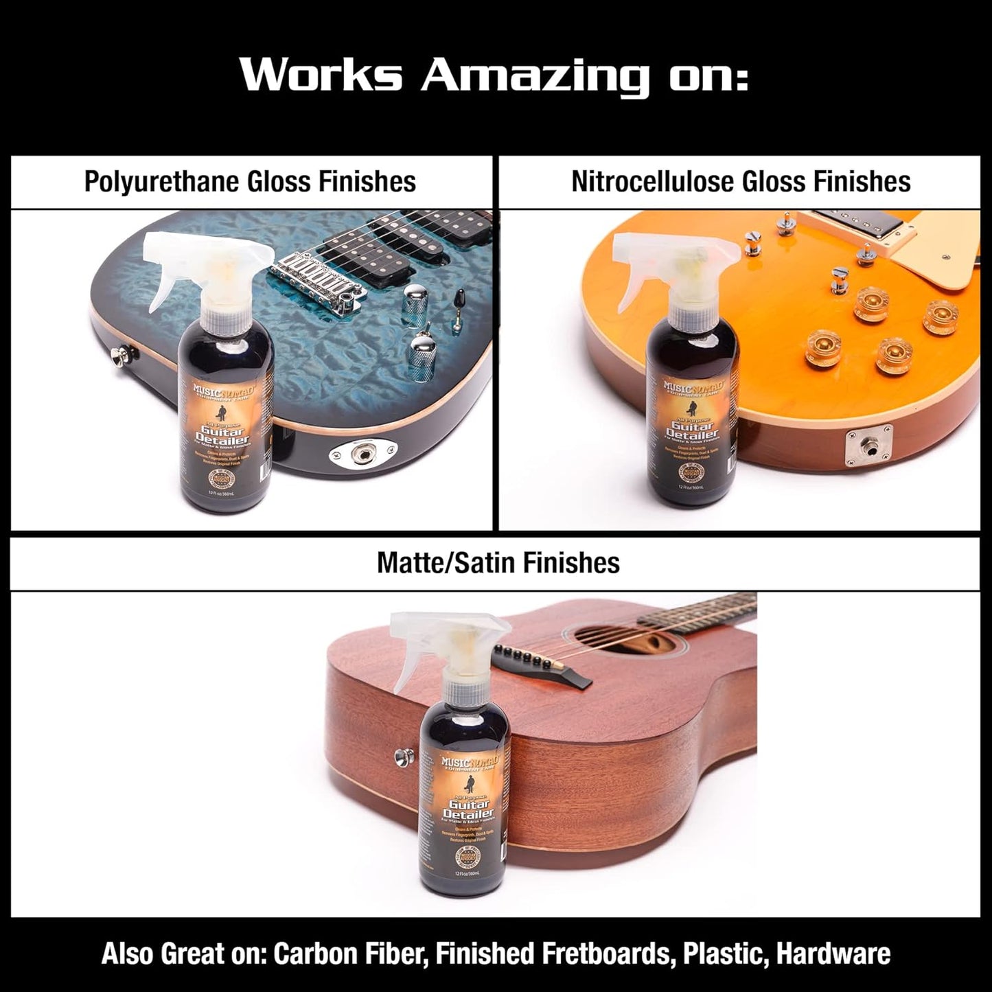 Premium Guitar Detailer Matte and Gloss Finish Cleaner Music Nomad MN152
