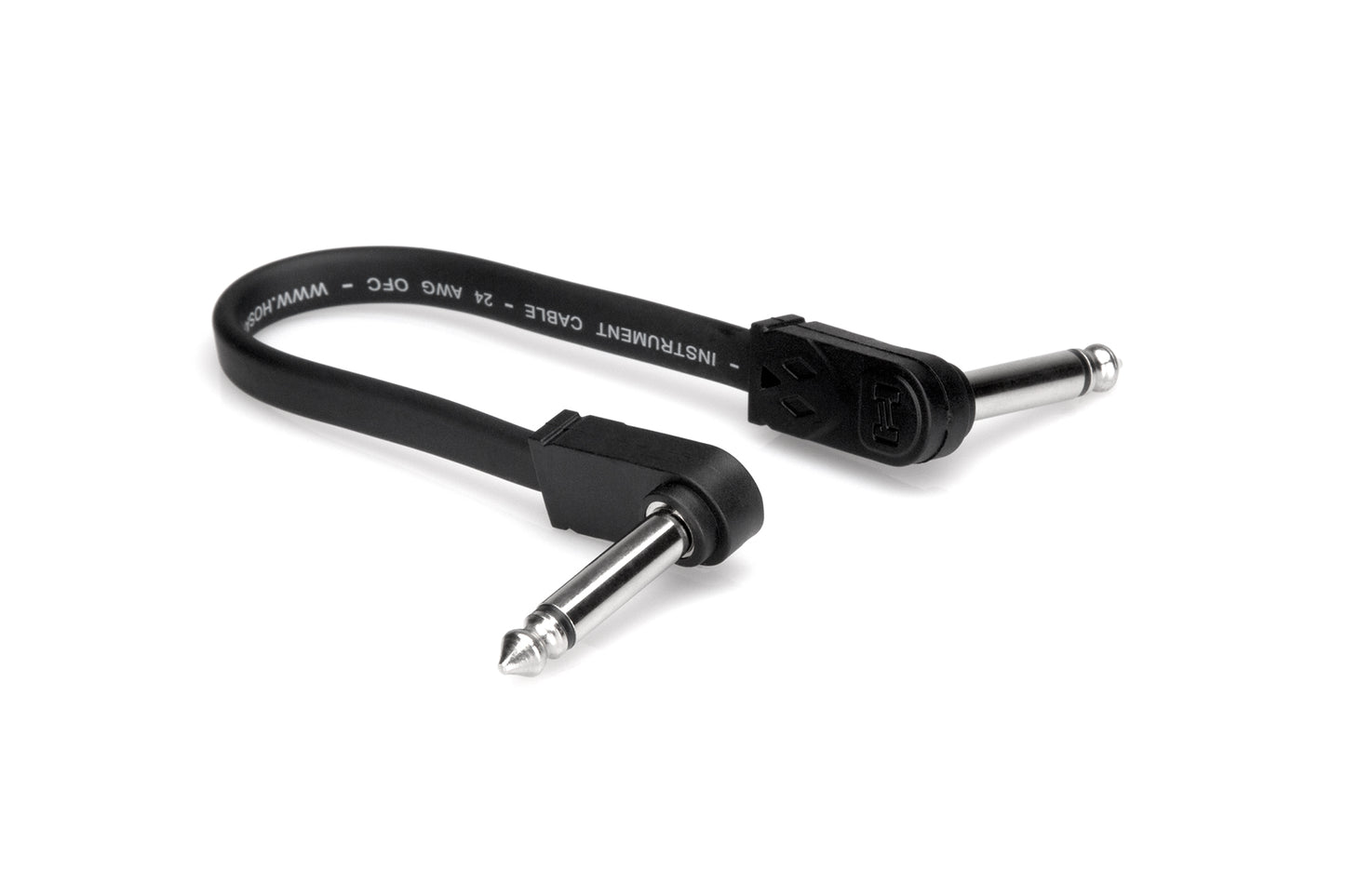 Flat Guitar Patch Cable Molded Right-Angle 6 in Hosa CFP-606