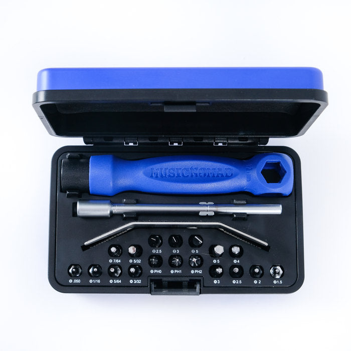 Premium Guitar Tech Screwdriver and Wrench Set with Key Bits Music Nomad MN229