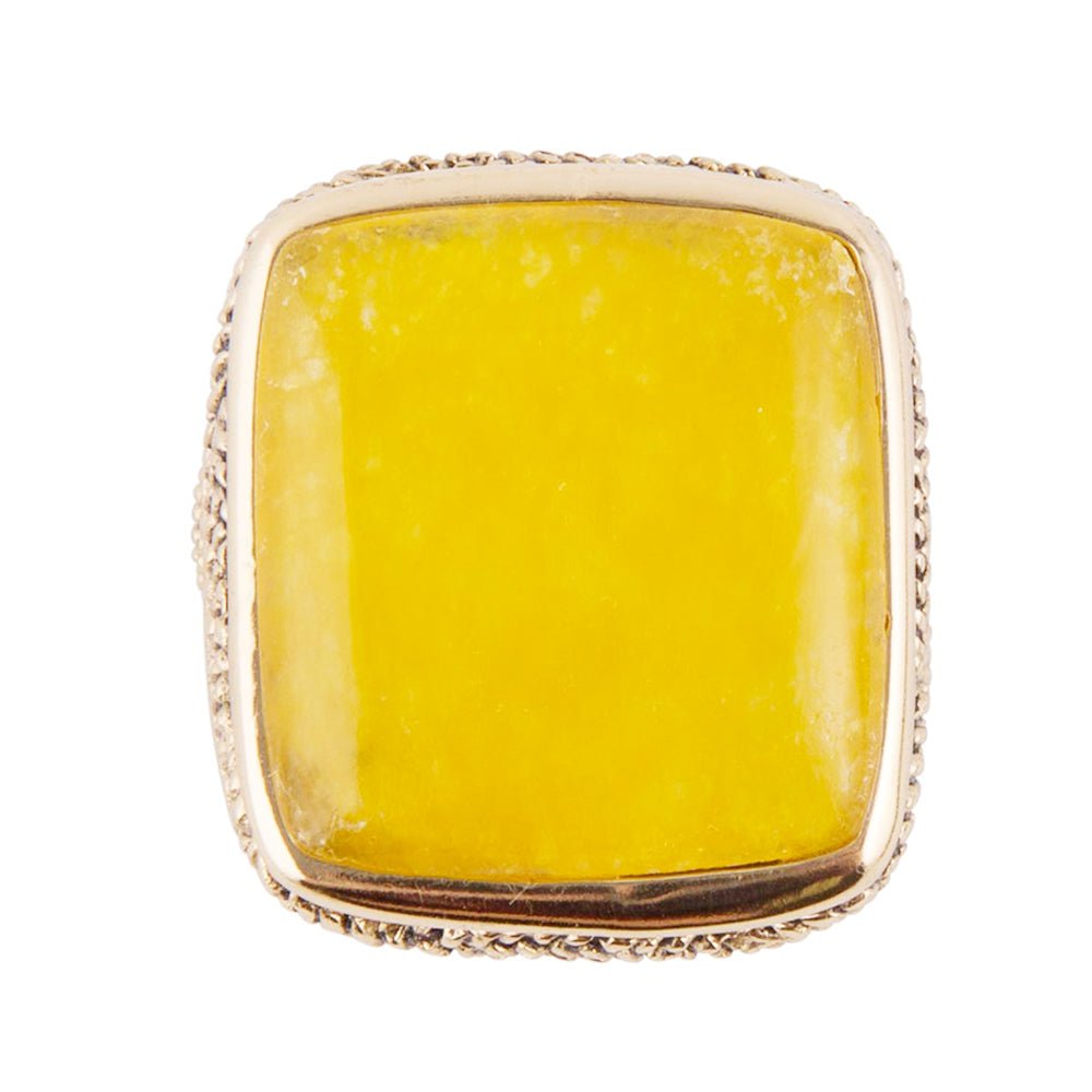 Yellow Agate and Golden Statement Ring