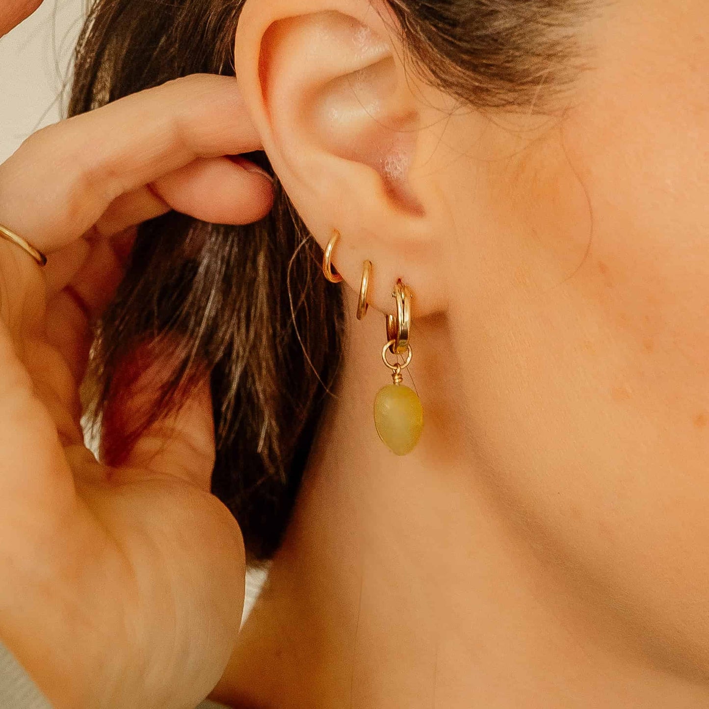 Yellow Opal Earring Charms 14k Gold Fill Sela Designs
