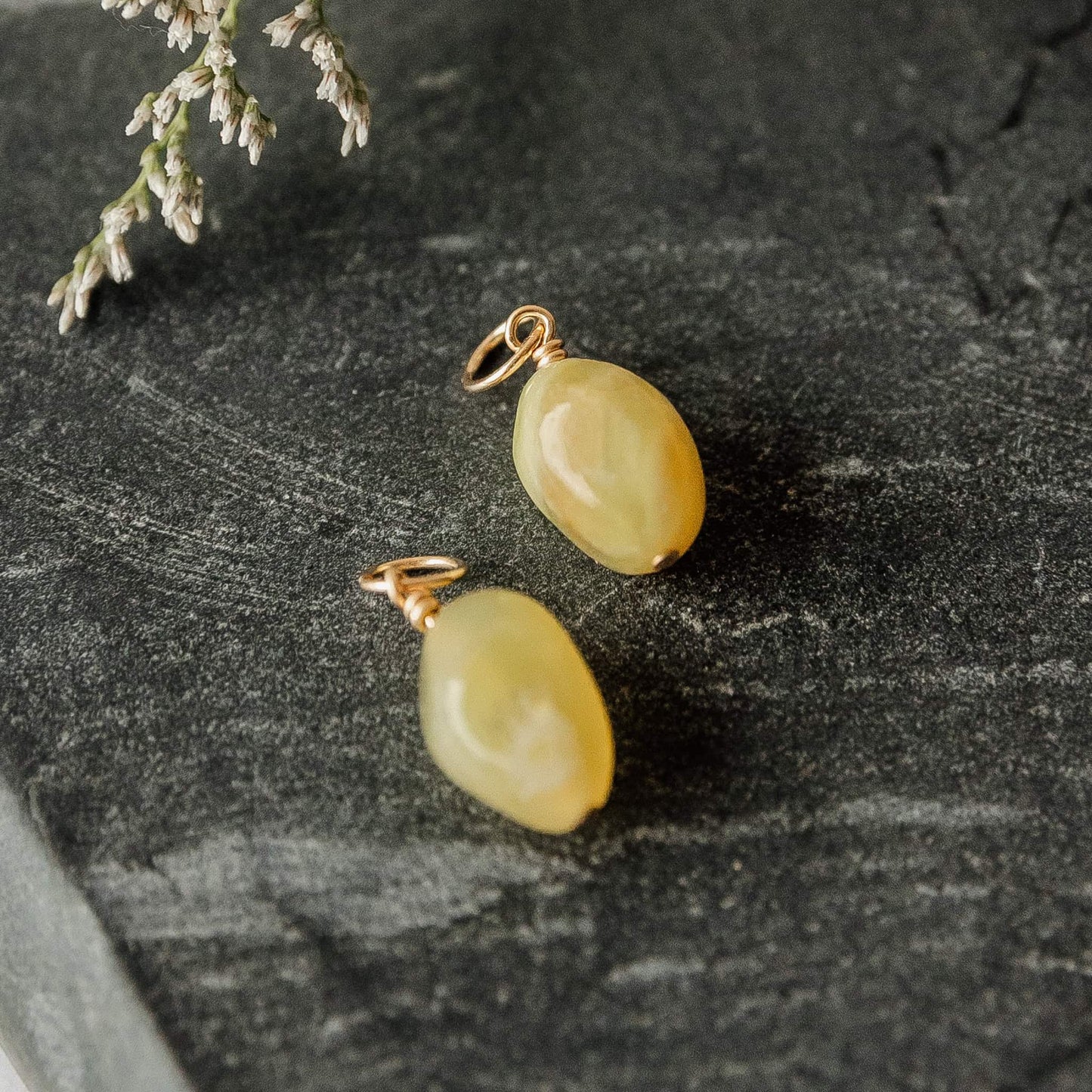 Yellow Opal Earring Charms 14k Gold Fill Sela Designs