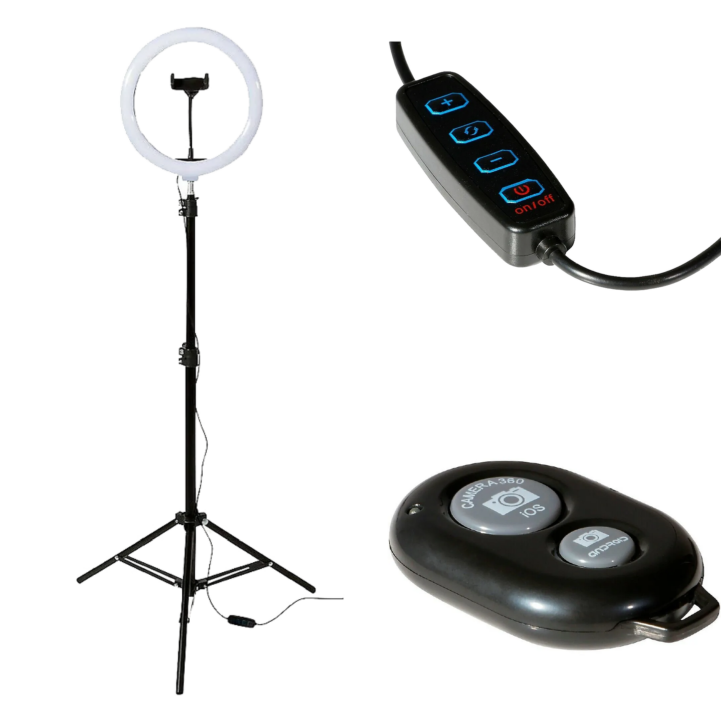 LED Ring Light Kit with Bluetooth Remote and Adjustable Stand On-Stage VLD360