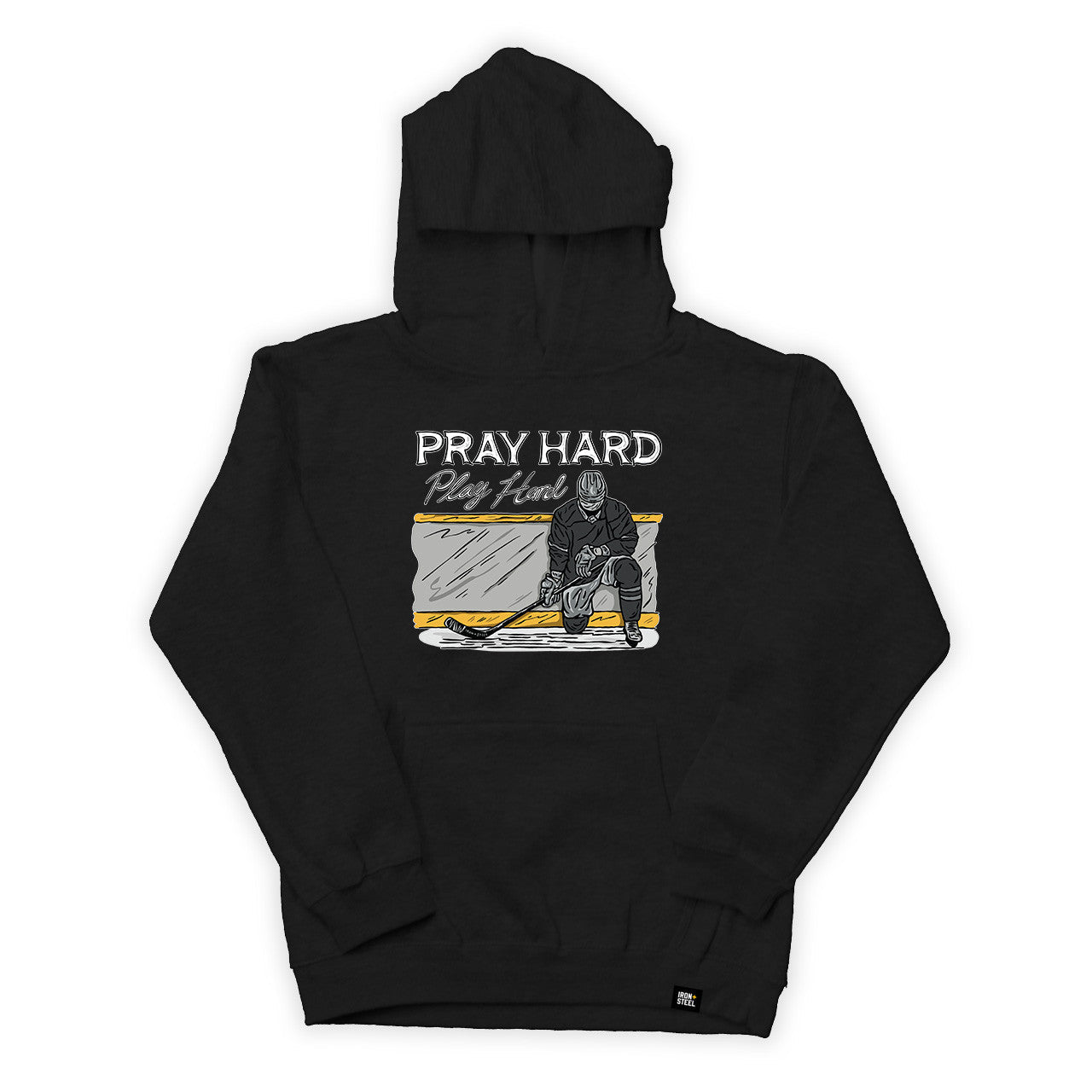 Pray Hard Play Hard Youth Hockey Hoodie