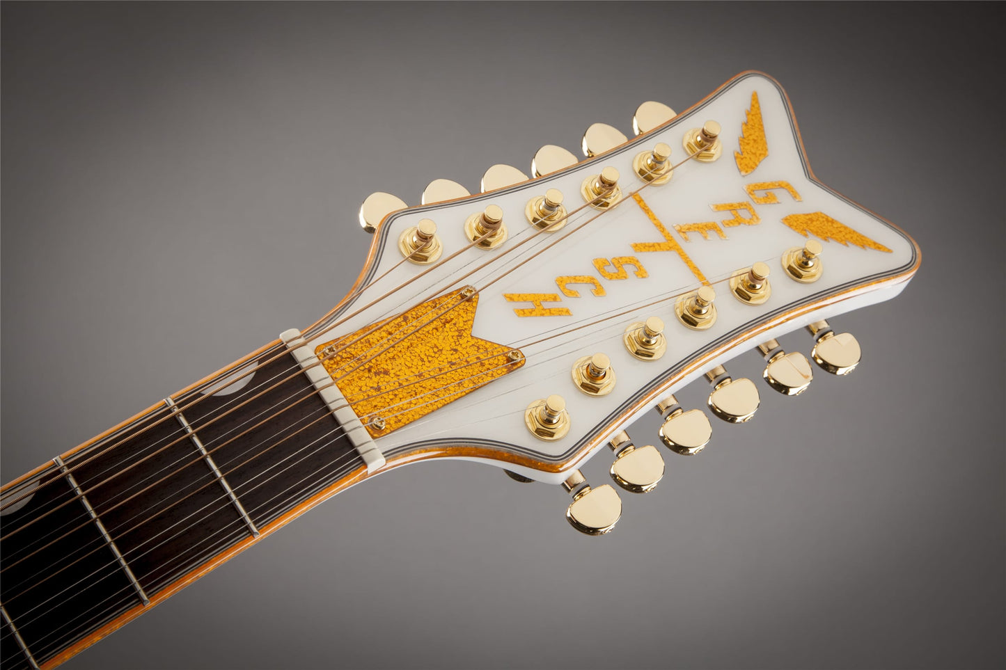 12-string Acoustic-electric Jumbo Guitar White Gretsch G5022CWFE-12 Rancher Falcon