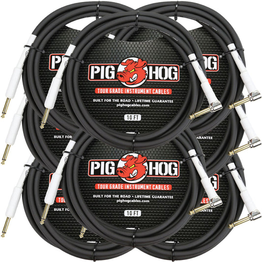 Pig Hog PH10R 8mm 1/4' TS Straight to Right Angle Instrument Cable 10'