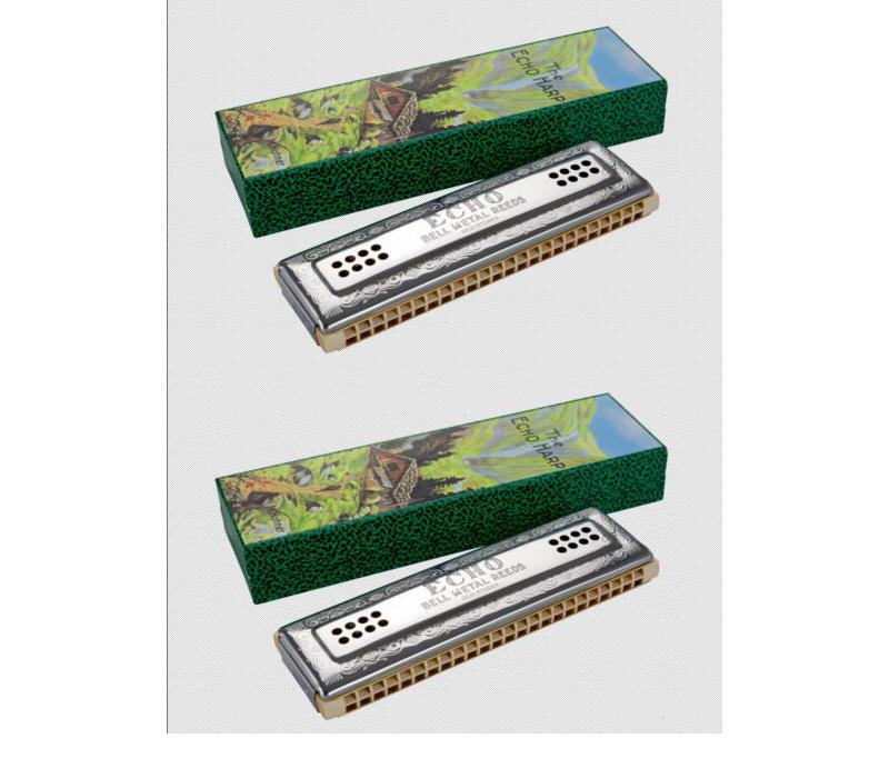 Hohner Echo Harp 2x48 Harmonica - Key of C/G -NEW