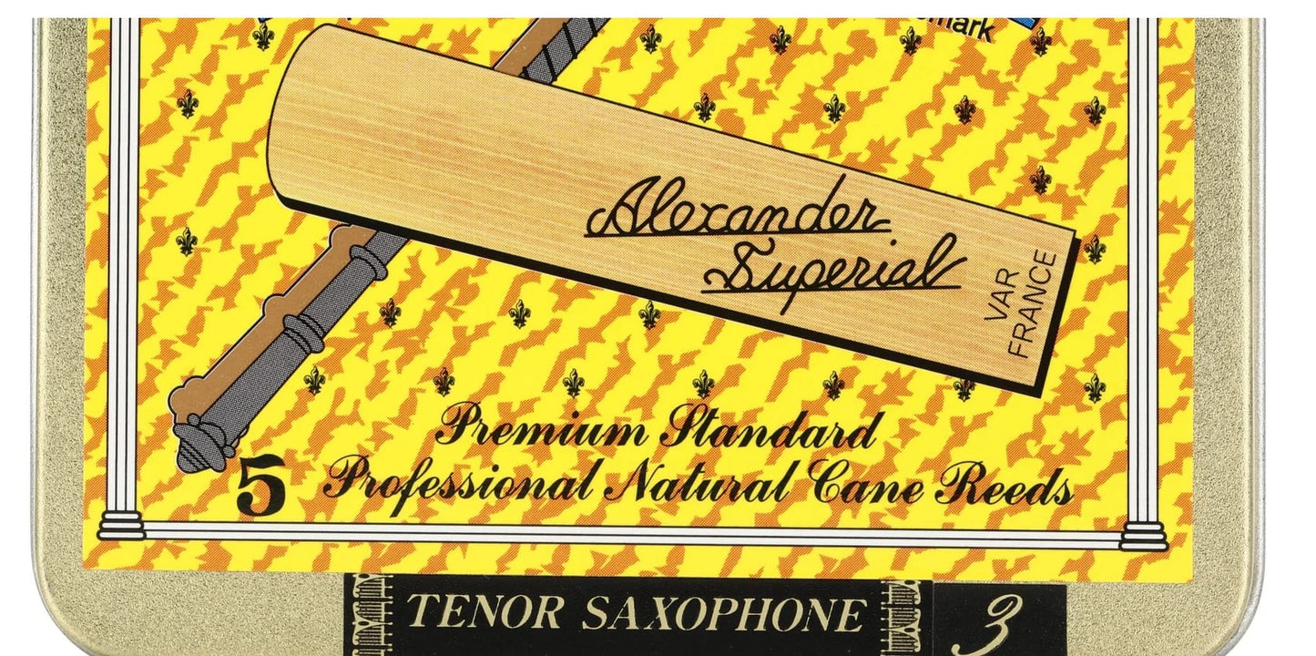 Alexander Reeds Superial 3.0 Strength Tenor Saxophone Reeds 5-pack