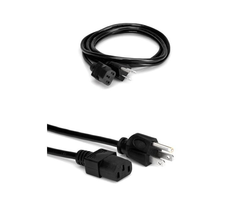 Power Cord 18 AWG IEC C13 to NEMA 5-15P 8 Feet Hosa