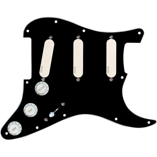 EMG DG20 Black with Ivory Pickups Prewired Pickguard David Gilmour