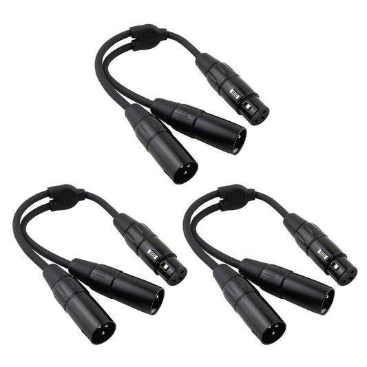 Pig Hog Solutions 6' Y Splitter Cable XLR(F)-Dual XLR(M) 3 Pack