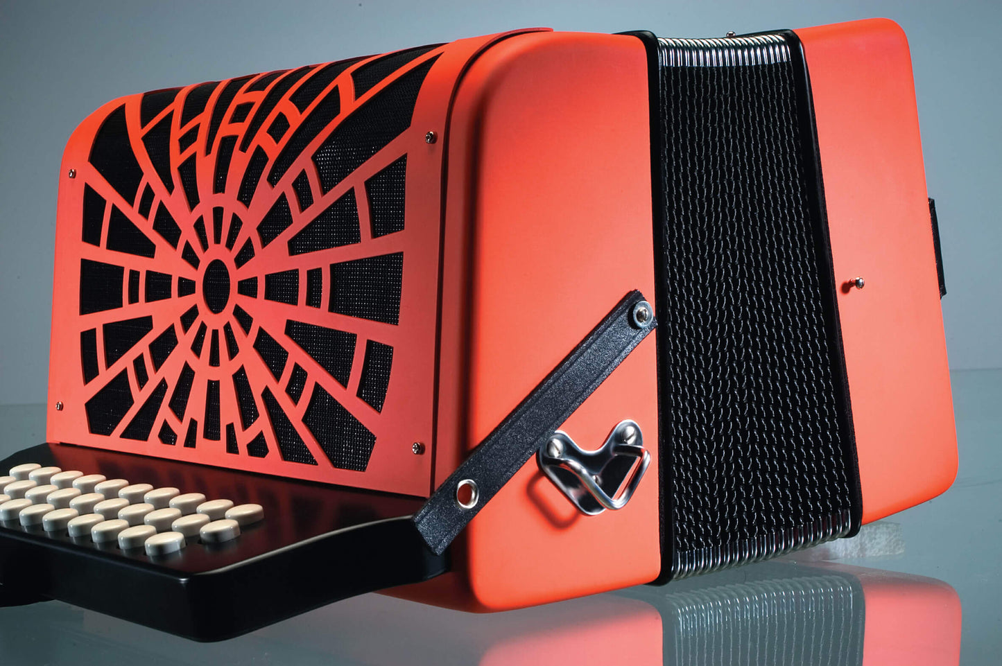 Hohner Compadre Diatonic Keys of F/Bb/Eb Accordion Orange