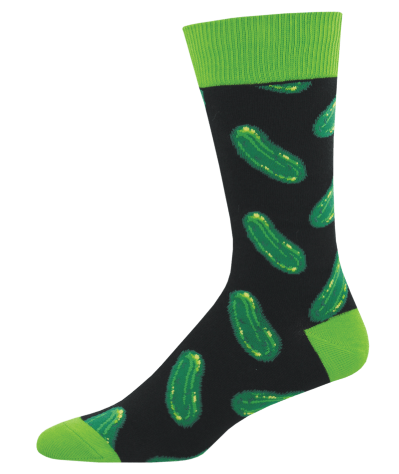 Socksmith Men's Crew Socks Novelty Footwear I'm A Big Dill Pickle - MNC1548-BLK